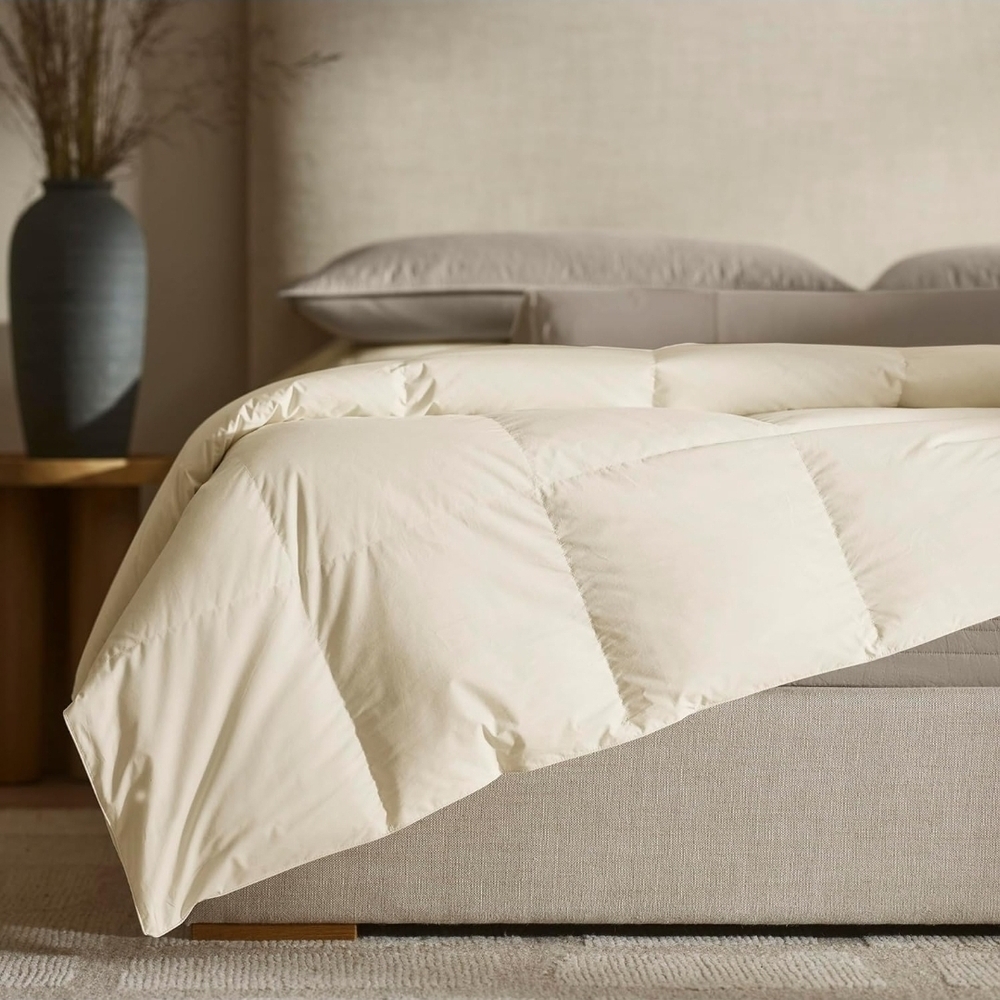 BOLL & BRANCH Percale Quilted Down Alternative Comforter - Full/Queen, Cream - Picture 2 of 5